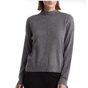 Design History Mock Neck Cashmere Sweater
PEWTER, Size Medium NWT